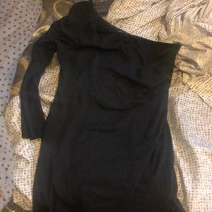 One sleeve Black Dress